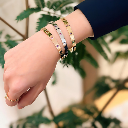 [⭐Haelin Jewelry] 2026 RAINBOW LOVE BRACELET 6.1MM  10 DIAMONDS