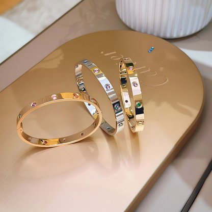 [⭐Haelin Jewelry] 2026 RAINBOW LOVE BRACELET 6.1MM  10 DIAMONDS