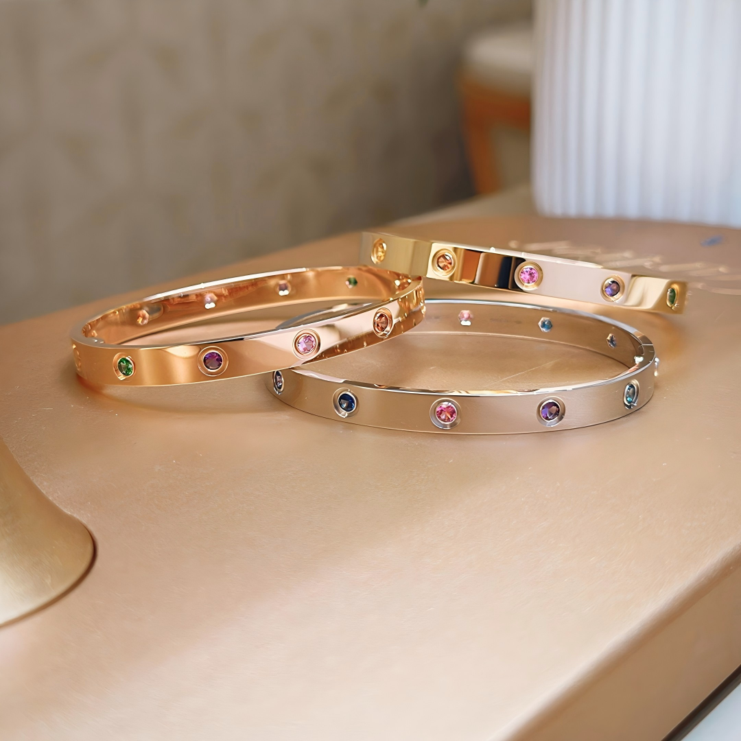 [⭐Haelin Jewelry] 2026 RAINBOW LOVE BRACELET 6.1MM  10 DIAMONDS