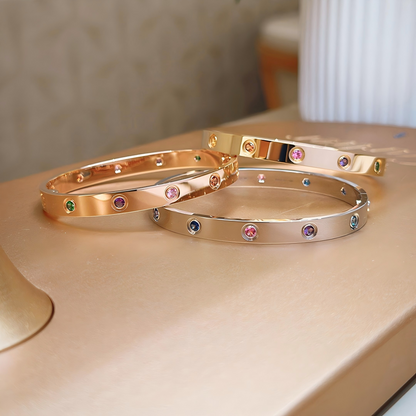 [⭐Haelin Jewelry] 2026 RAINBOW LOVE BRACELET 6.1MM  10 DIAMONDS
