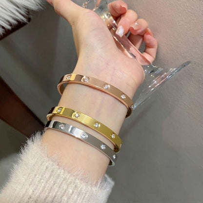 [⭐Haelin Jewelry] 2026 RAINBOW LOVE BRACELET 6.1MM  10 DIAMONDS