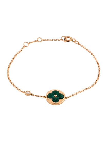 [⭐Haelin Jewelry]SUN MALACHITE 1 DIAMOND PINK GOLD BRACELET