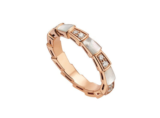 [⭐Haelin Jewelry]SERPENTI RING PINK GOLD DIAMOND MOP 3MM