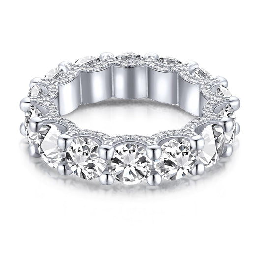 [Haelin Jewelry]Gorgeous Round Cut Tennis Ring