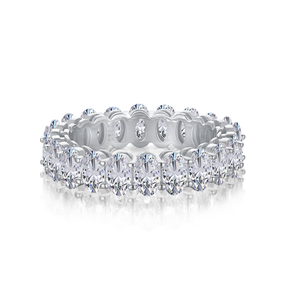 [Haelin Jewelry]Ornate Oval Cut Tennis Ring