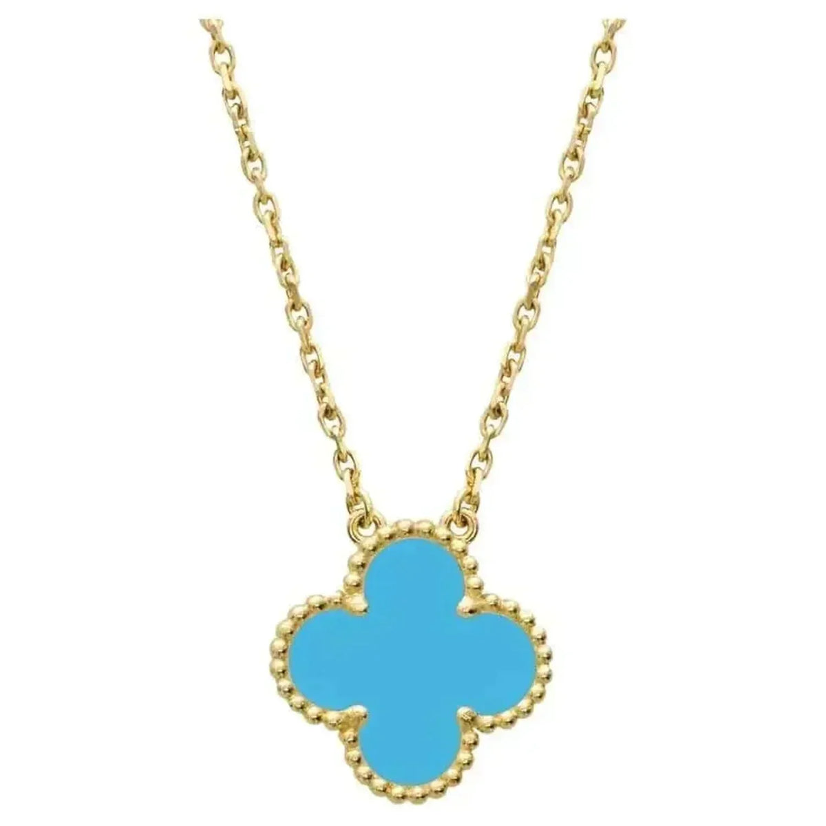 [⭐Haelin Jewelry]CLOVER 15MM VINTAGE TURQUOISE NECKLACE