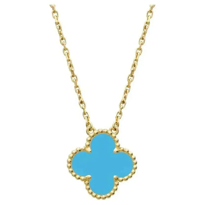 [⭐Haelin Jewelry]CLOVER 15MM VINTAGE TURQUOISE NECKLACE