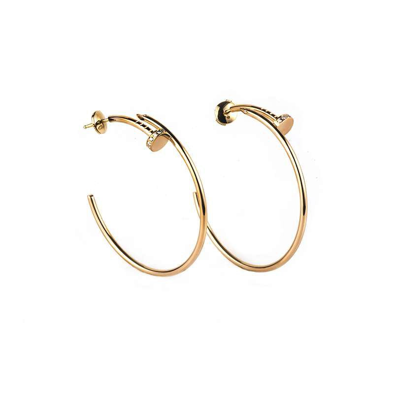 [⭐Haelin Jewelry]JUSTE EARRINGS GOLD DIAMONDS 1.8MM