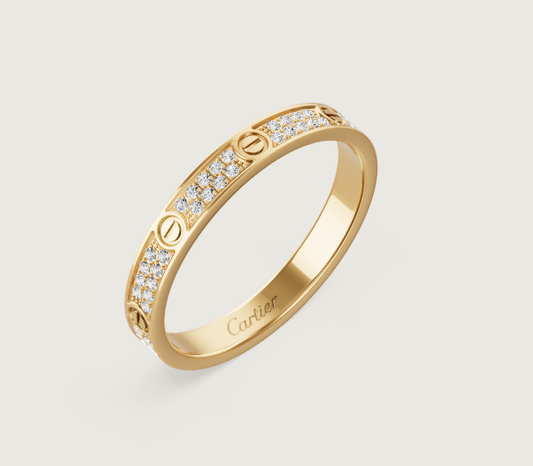 [⭐Haelin Jewelry]LOVE RING 2.6mm-wide full-diamond ring Gold