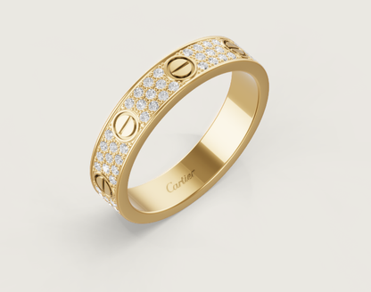 [⭐Haelin Jewelry]LOVE RING 4mm-wide full-diamond ring GOLD