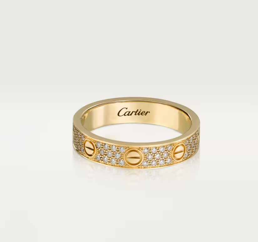 [⭐Haelin Jewelry]LOVE RING 4mm-wide full-diamond ring GOLD