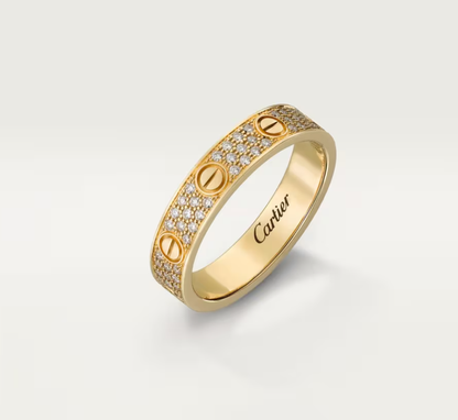 [⭐Haelin Jewelry]LOVE RING 4mm-wide full-diamond ring GOLD