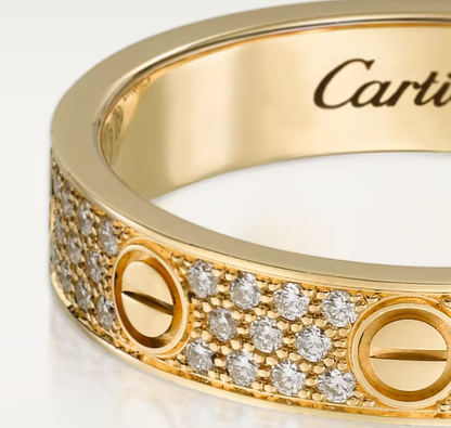 [⭐Haelin Jewelry]LOVE RING 4mm-wide full-diamond ring GOLD