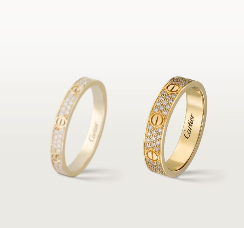 [⭐Haelin Jewelry]LOVE RING 4mm-wide full-diamond ring GOLD