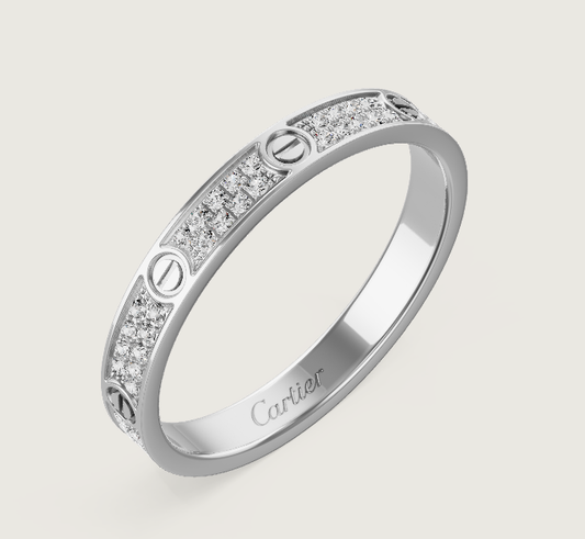 [⭐Haelin Jewelry]LOVE RING 2.6mm-wide full-diamond ring silver