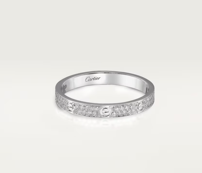 [⭐Haelin Jewelry]LOVE RING 2.6mm-wide full-diamond ring silver