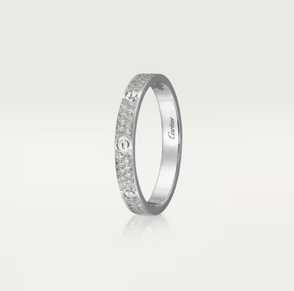 [⭐Haelin Jewelry]LOVE RING 2.6mm-wide full-diamond ring silver