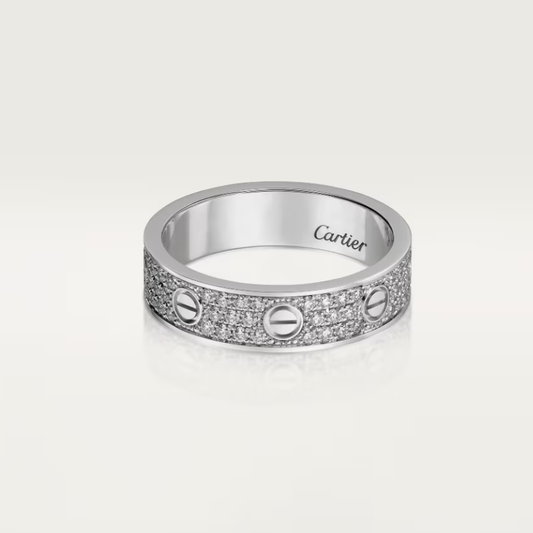 [⭐Haelin Jewelry]LOVE RING 4mm-wide full-diamond ring silver