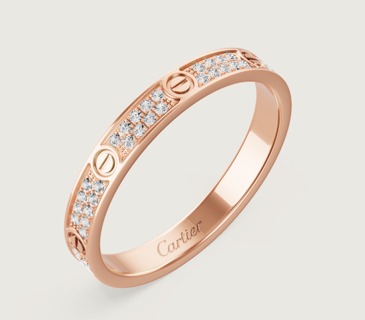 [⭐Haelin Jewelry]LOVE RING 2.6mm-wide full-diamond ring Rose Gold