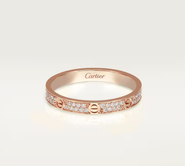 [⭐Haelin Jewelry]LOVE RING 2.6mm-wide full-diamond ring Rose Gold
