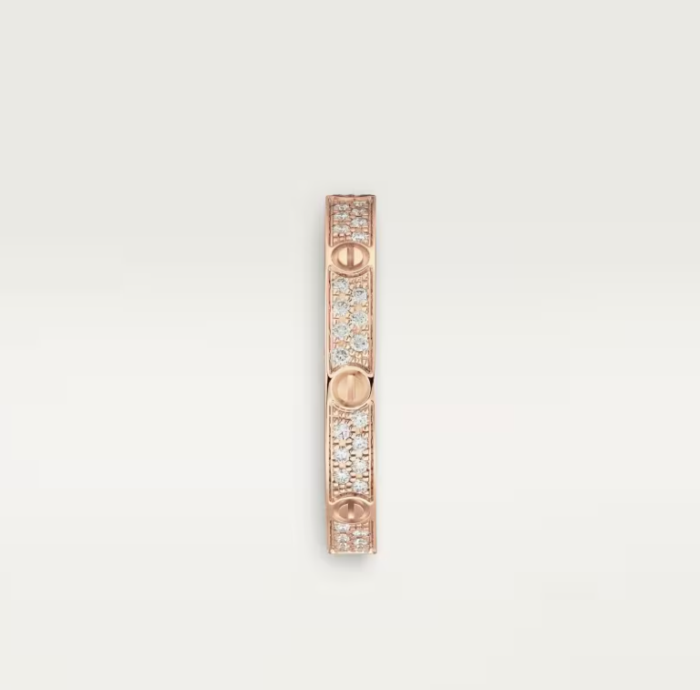 [⭐Haelin Jewelry]LOVE RING 2.6mm-wide full-diamond ring Rose Gold