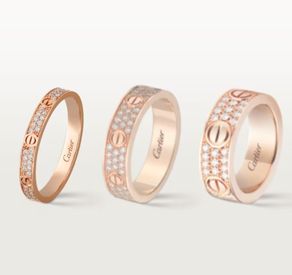 [⭐Haelin Jewelry]LOVE RING 2.6mm-wide full-diamond ring Rose Gold