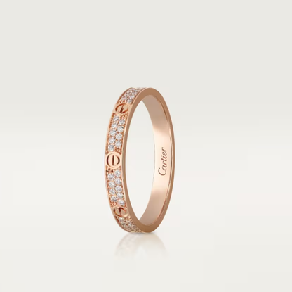 [⭐Haelin Jewelry]LOVE RING 2.6mm-wide full-diamond ring Rose Gold