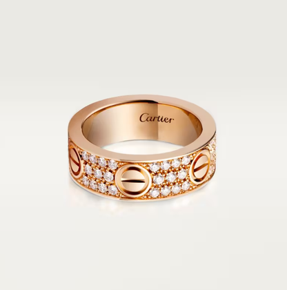 [⭐Haelin Jewelry]LOVE RING 6.5mm-wide full-diamond ring Rose Gold