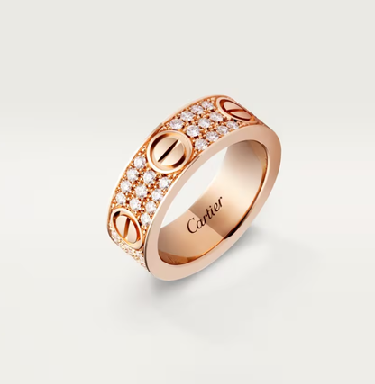 [⭐Haelin Jewelry]LOVE RING 6.5mm-wide full-diamond ring Rose Gold