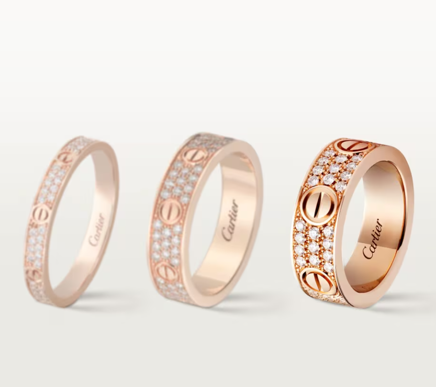 [⭐Haelin Jewelry]LOVE RING 6.5mm-wide full-diamond ring Rose Gold