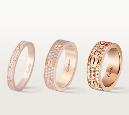 [⭐Haelin Jewelry]LOVE RING 6.5mm-wide full-diamond ring Rose Gold