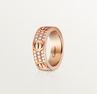 [⭐Haelin Jewelry]LOVE RING 6.5mm-wide full-diamond ring Rose Gold