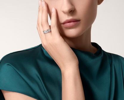 [⭐Haelin Jewelry]LOVE RING 6.5MM Full Diamond, 6 Major Diamonds Silver