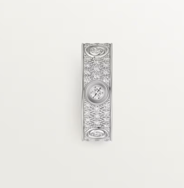 [⭐Haelin Jewelry]LOVE RING 6.5MM Full Diamond, 6 Major Diamonds Silver