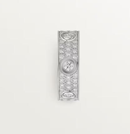 [⭐Haelin Jewelry]LOVE RING 6.5MM Full Diamond, 6 Major Diamonds Silver