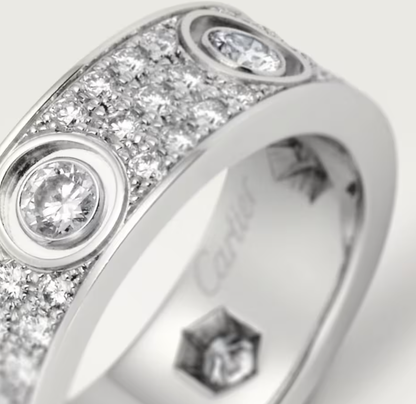 [⭐Haelin Jewelry]LOVE RING 6.5MM Full Diamond, 6 Major Diamonds Silver