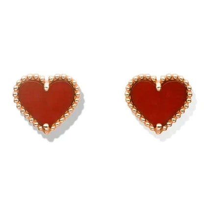 [⭐Haelin Jewelry]HEART CARNELIAN STUD EARRINGS