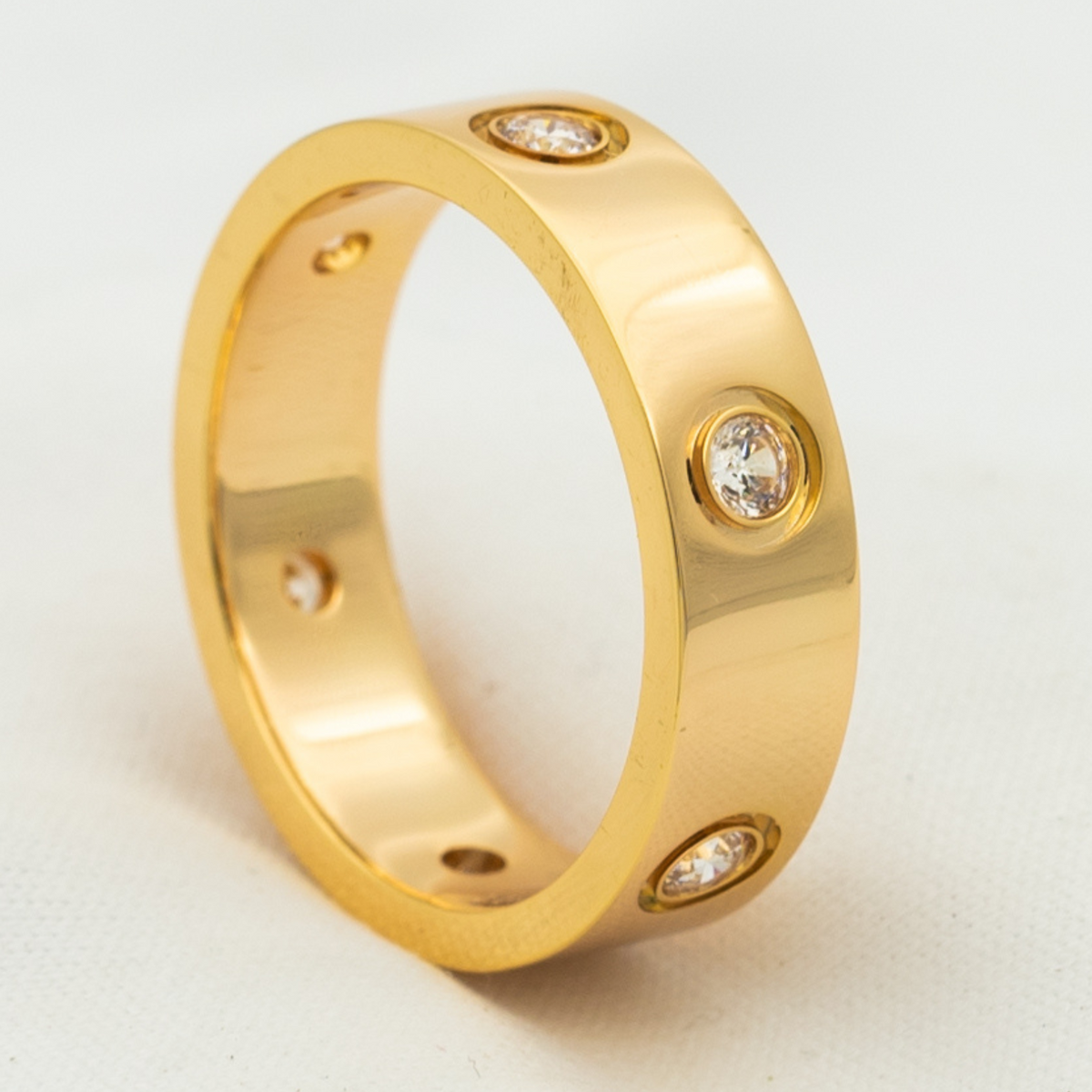 [⭐Haelin Jewelry]LOVE RING 5.5MM 6 DIAMONDS PINK GOLD