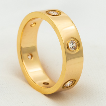 [⭐Haelin Jewelry]LOVE RING 5.5MM 6 DIAMONDS PINK GOLD