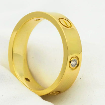 [⭐Haelin Jewelry]LOVE RING 5.5MM 3 DIAMONDS GOLD