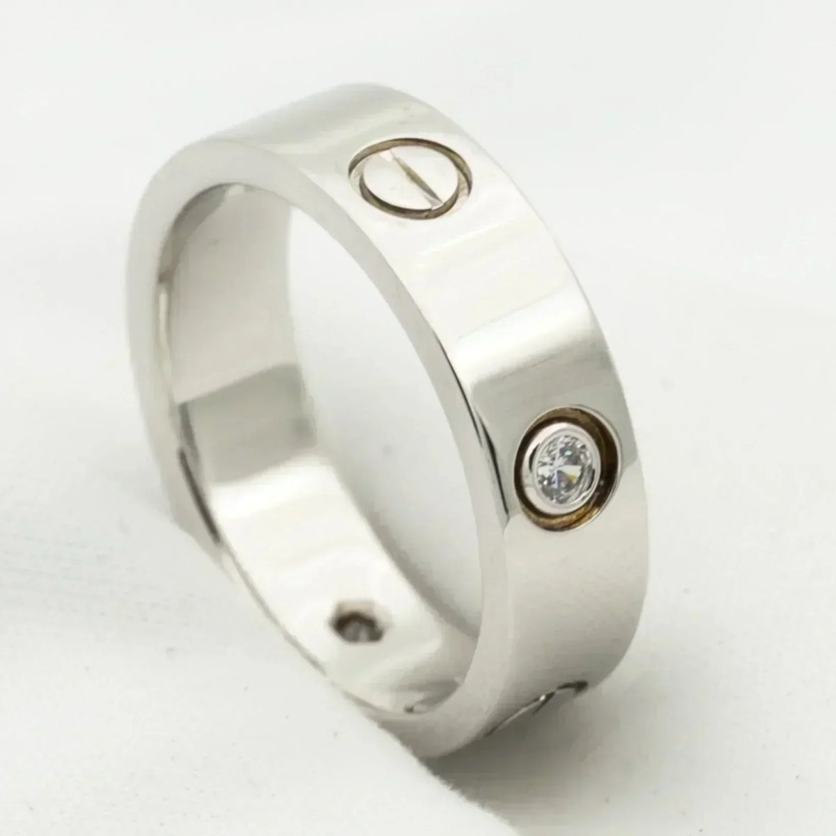 [⭐Haelin Jewelry]LOVE RING 5.5MM 3 DIAMONDS SILVER