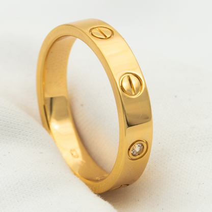 [⭐Haelin Jewelry]LOVE RING 4MM 1 DIAMOND PINK GOLD