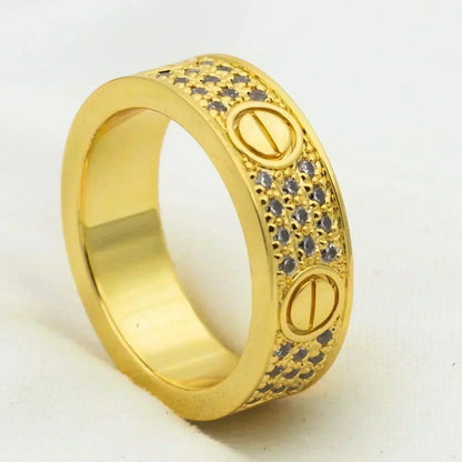[⭐Haelin Jewelry]LOVE RING 5.5MM DIAMONDS PAVED