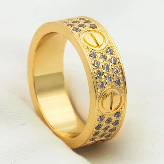 [⭐Haelin Jewelry]LOVE RING 5.5MM DIAMONDS PAVED