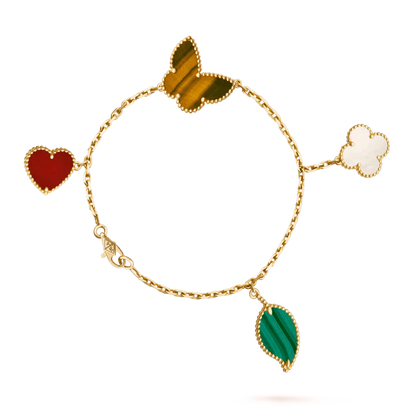 [⭐Haelin Jewelry]LUCKY SPRING 5 MOTIF GOLD BRACELET