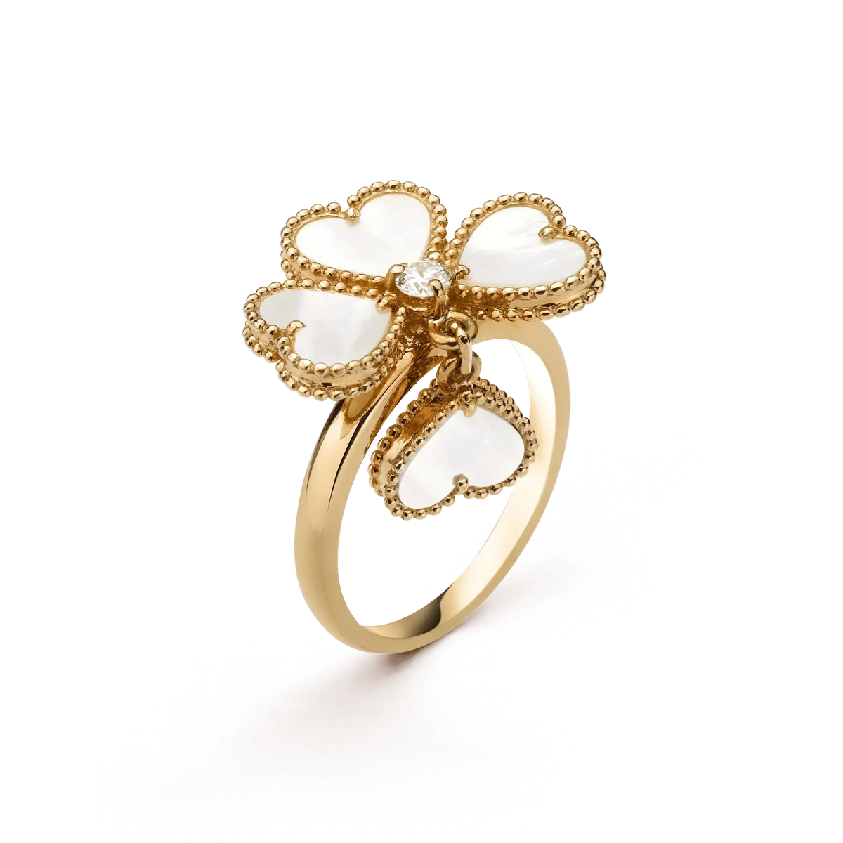 [⭐Haelin Jewelry]SWEET CLOVER WHITE MOP RING
