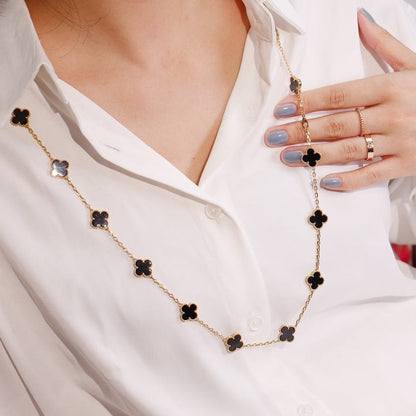 [⭐Haelin Jewelry]CLOVER 20 MOTIFS ONYX ROSE GOLD