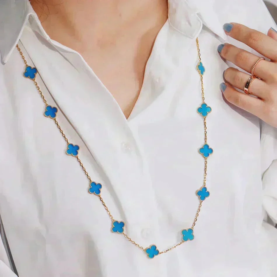 [⭐Haelin Jewelry]CLOVER 20 MOTIFS TURQUOISE GOLD