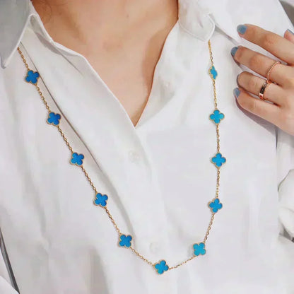 [⭐Haelin Jewelry]CLOVER 20 MOTIFS TURQUOISE GOLD