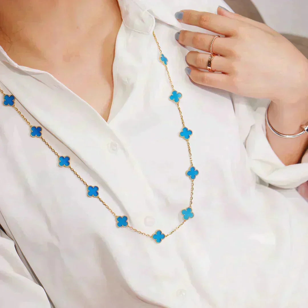 [⭐Haelin Jewelry]CLOVER 20 MOTIFS TURQUOISE GOLD